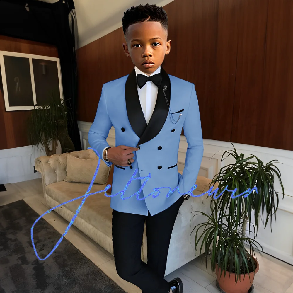 Boys Formal Suit Set Suit for Boys Double Breasted Blazer Wedding Tuxedo 2 Piece Suit Formal Party Dress Kids Jacket Pants
