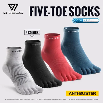 WRELS 1/3 Pairs COOLMAX Sports Five-toe Running Socks 1
