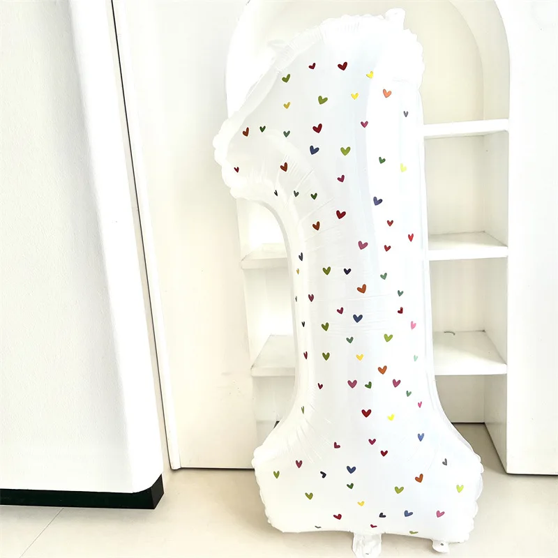 32 Inch Love White Digital Aluminum Film Balloon Fresh Party Prop Korean Style Birthday Cute Kids Baby Party