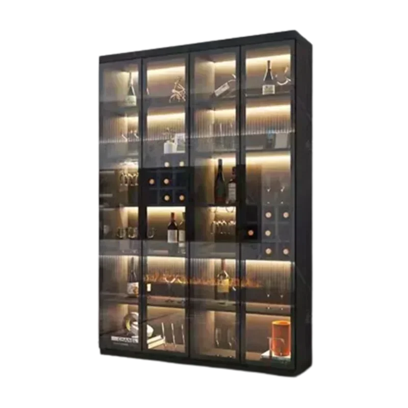 Wine Cabinet Glass Display Modern Light Luxury Home Small Living Room Dining Side Storage Cabinet Meuble Vin Bar Furniture