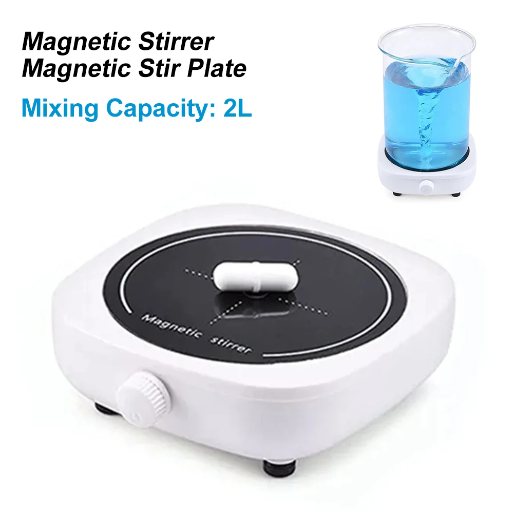 

Magnetic Stirrer Magnetic Stir Plate 4000RPM Adjustable Lab Stirrers with Stir Bar Max Capacity 2000ML Magnetic Mixer (No Heat)