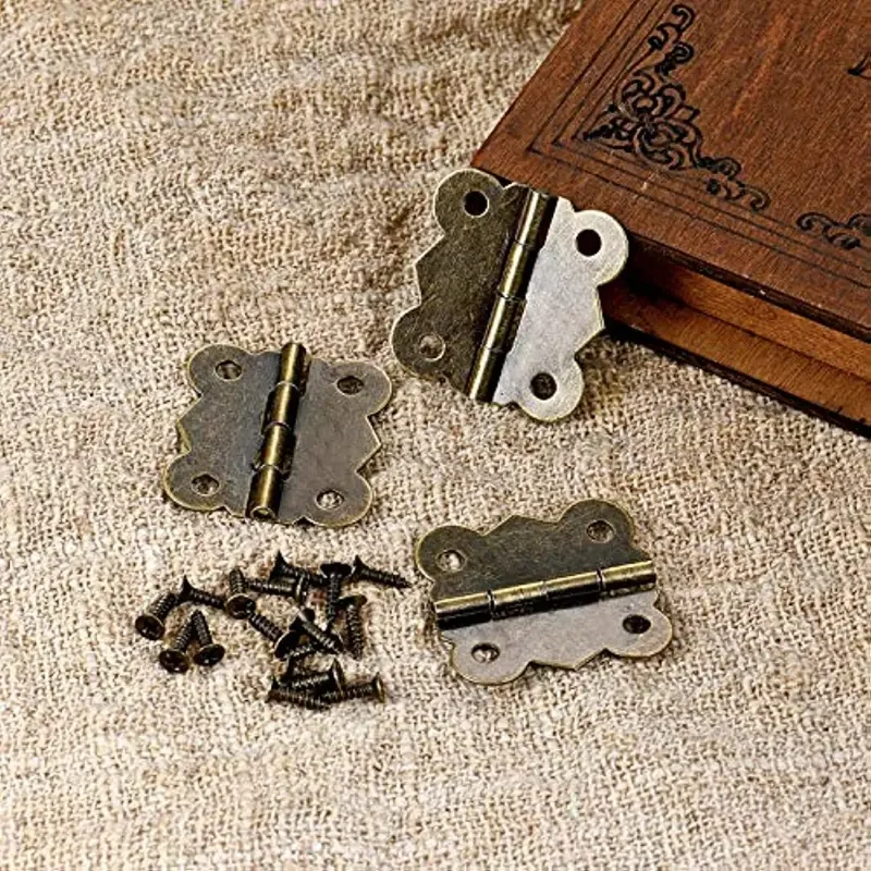 Brushed Bronze Butterfly Hinges-Art Deco Easy Surface Mount for Jewelry 20Pcs bronze butterfly hinges