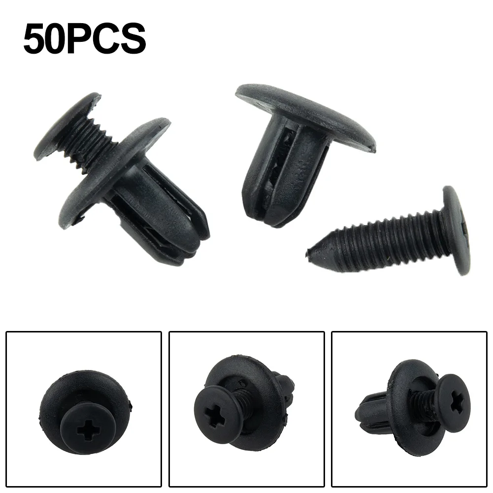 

50pcs Auto Fastener Clip Plastic Screws Car Body Push Retainer Pin Rivet For Bumper Fender Fixing Fasteners Car Accessories 8mm
