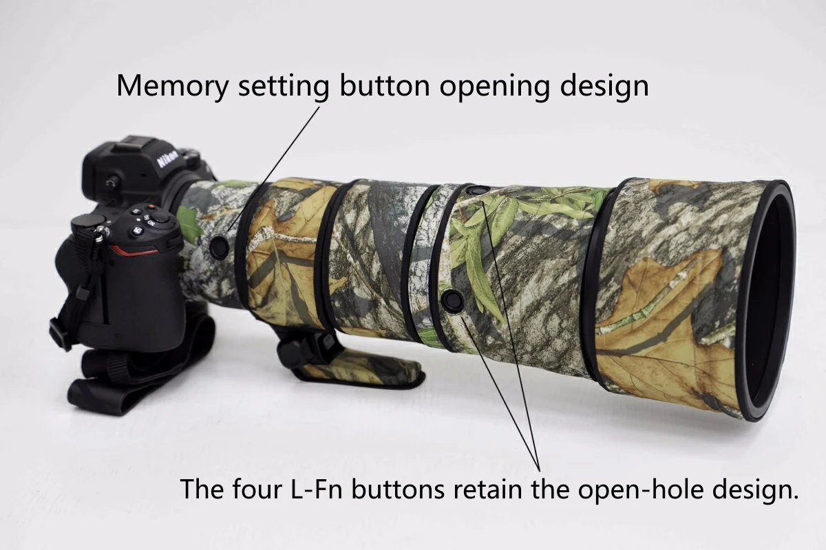 Nikon Z 600mm F6.3 VR S 방수 보호 케이스 위장 레인 커버 NIKKOR Z600 f/6.3 건 슬리브 용 ROLANPRO 렌즈 코트