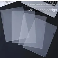 10 Pcs L-shaped folder plastic PP transparent single-page folder A4 two-page set office document storage and organization 1