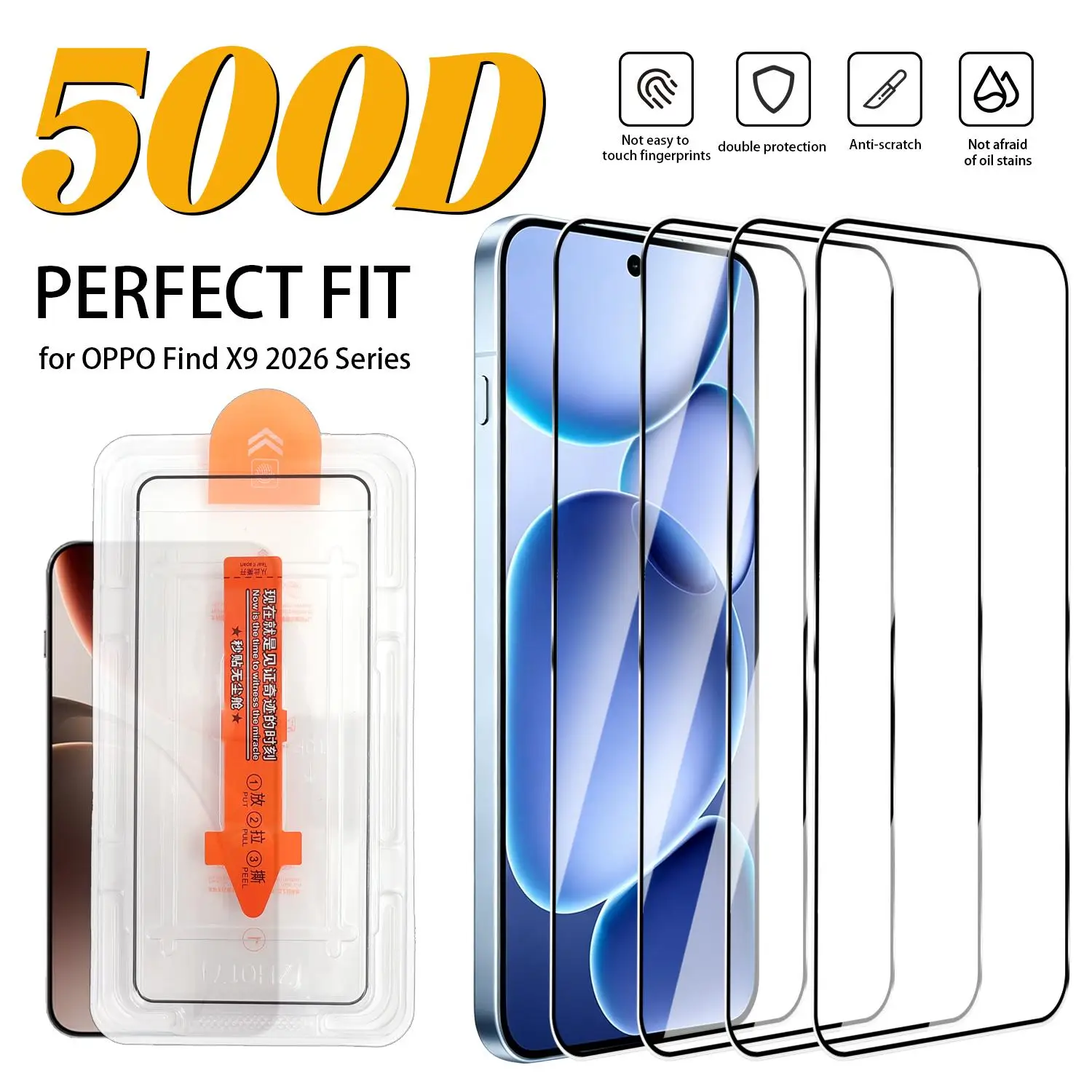 Multi-Pack Easy Install Screen Protector for OPPO Find X9 Series - Premium Tempered Glass Dust-Free HD Film