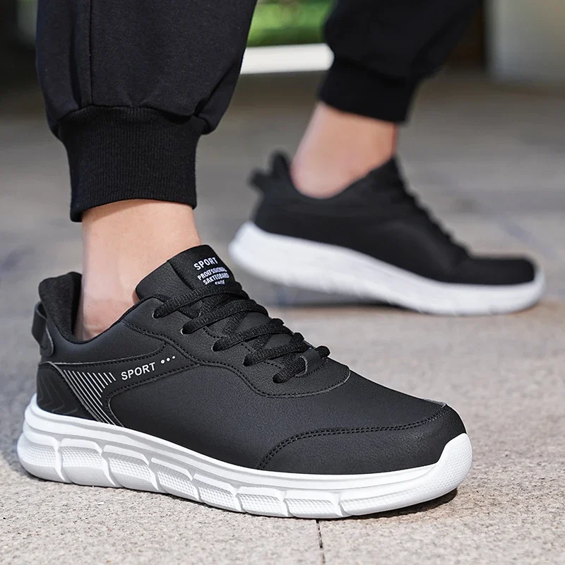New Casual Shoes Men Sneakers 2024 Fashion WaterProof Leather Walking Shoes Lightweight Non-slip Male Footwear Zapatos Hombre