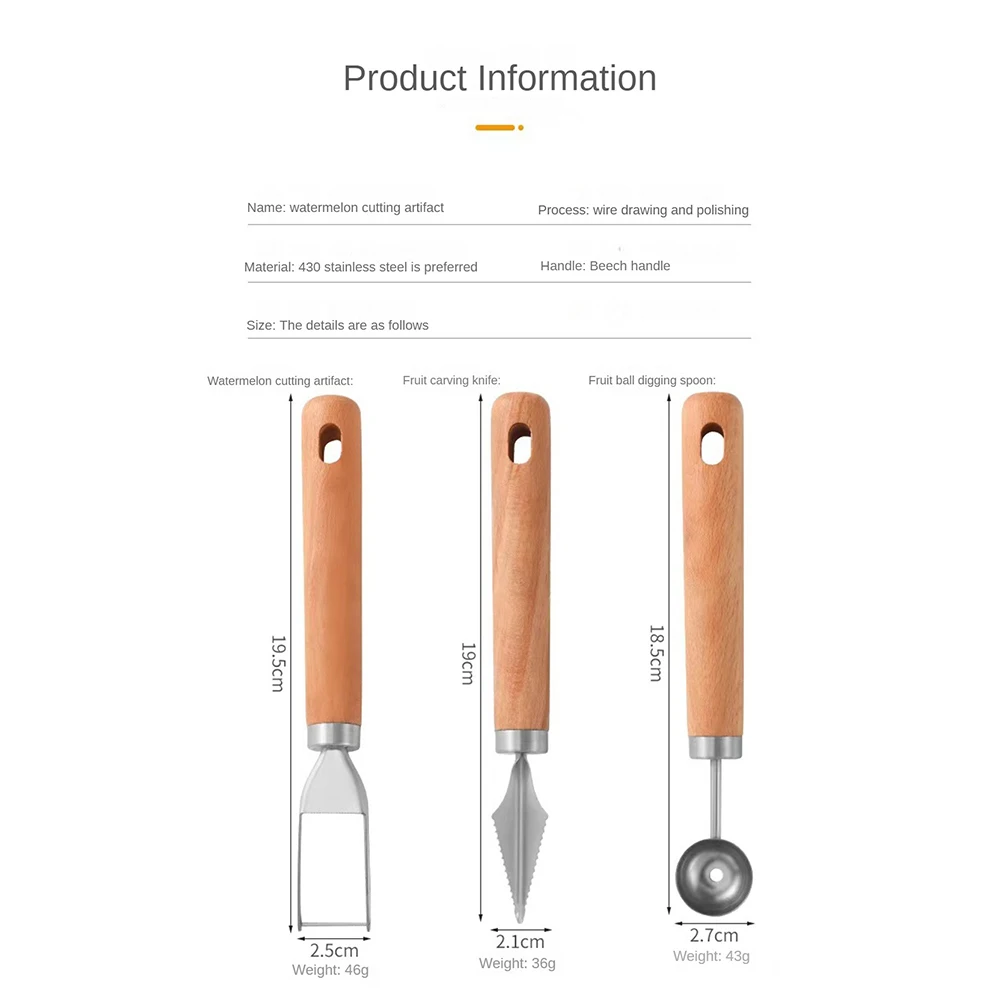 TOPUUTP Stainless Steel Watermelon Cutter Knife with Melon Baller Scoop  Fruit Decoration Carving Knife For DIY Cutting And Scooping Watermelon  Cantaloupe Ice Cream (Slicer Cutter Knife) - Yahoo Shopping