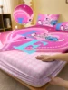 1 cartoon cute Stitch pattern digital printed frosted Fitted Sheet,bedroom printed bed cover,bedding(No pillowcase) 1