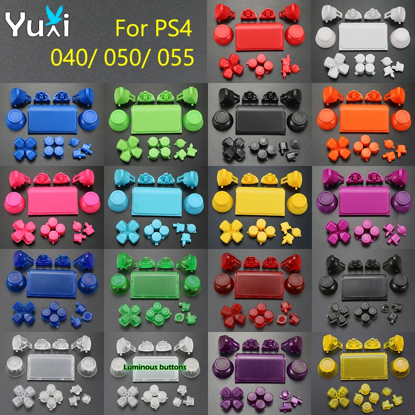 

YuXi JDM JDS 040 050 055 For PS4 Pro Slim Controller Thumbstick Dpad R1 L1 R2 L2 Button Direction Key ABXY Buttons Joysticks Cap