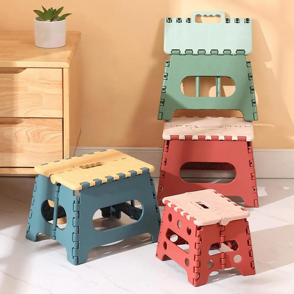 Practical Folding Step Stool 3 Colors Folding Chair High Stability Take Rest Heavy-Duty Step Stool Chair