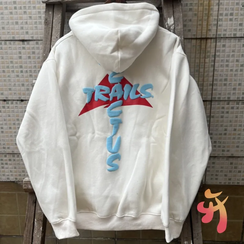 

High Street CACTUS JACK Hooded Sweatshirts Running Spirit Foam Letter Print Fleece Hoody Men Women Casual Loose Cpfm Hoodies