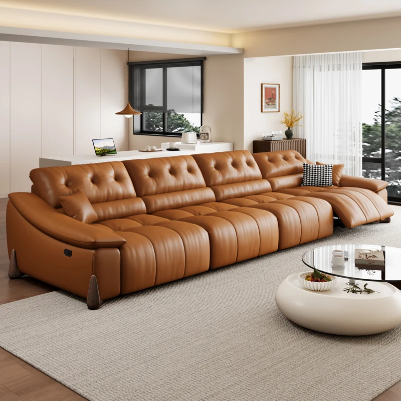 Electric Italian Sofas Minimalist Leather Multifunctional Sofa