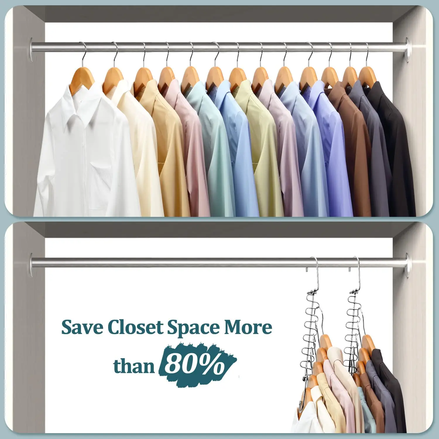 Metal Magic Hangers Space Saving Hangers Closet Multi-Port Support