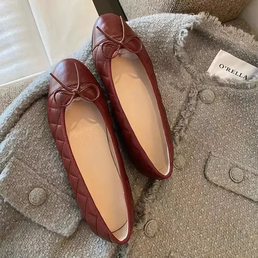 2024 Autumn Winter Butterfly Flat Bottom Dance Shoes Women s Round Toe Single Shoes