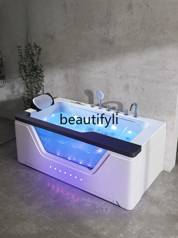 Bathroom water curtain waterfall surf massage acrylic bathtub constant temperature heating 1.7 meters 209 bathtub