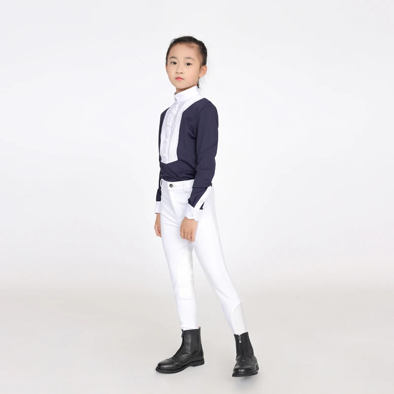 Children Half Silicone Horse Riding Pants Breeches Soft Breathable Four Way ElasticEquestrian pants Unisex Horse Riding