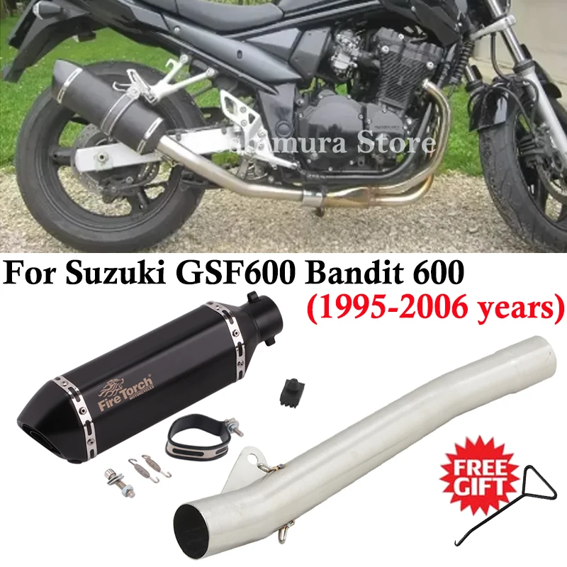 

For Suzuki GSF600 Bandit 600 1995 - 2006 Motorcycle Exhaust Middle Link Pipe Connect 51MM Carbon Fiber Muffler Escape DB Killer