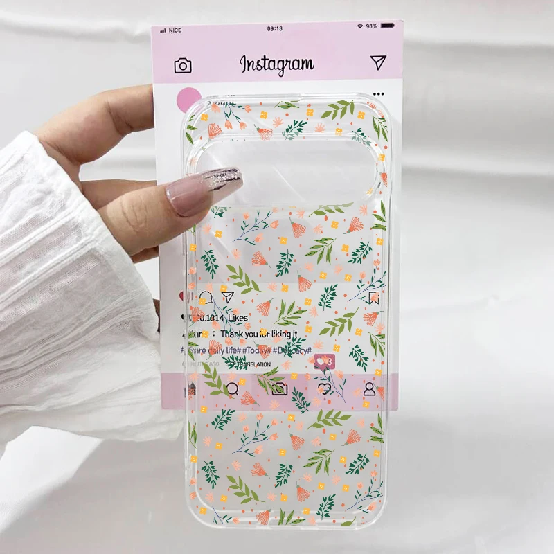 Fresh Small Flower Graphic Silicone Phone Case - Soft Transparent Back Cover