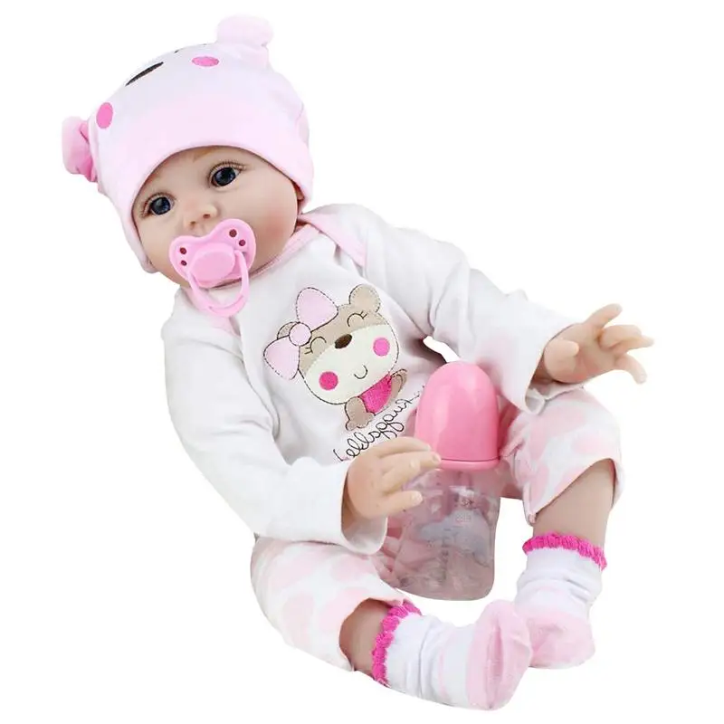 

22 Inch Baby Vinyl Doll Realistic Silicone Baby Doll Wee Mouse Unpainted Unassembled Doll Parts DIY Blank Doll Kit for Kids