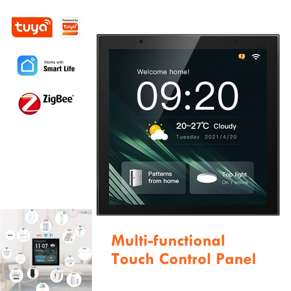 

Tuya Smart Home Multi-functional Touch Screen Control Panel 4 inches Central Control for Intelligent Scenes Smart Tuya Devices