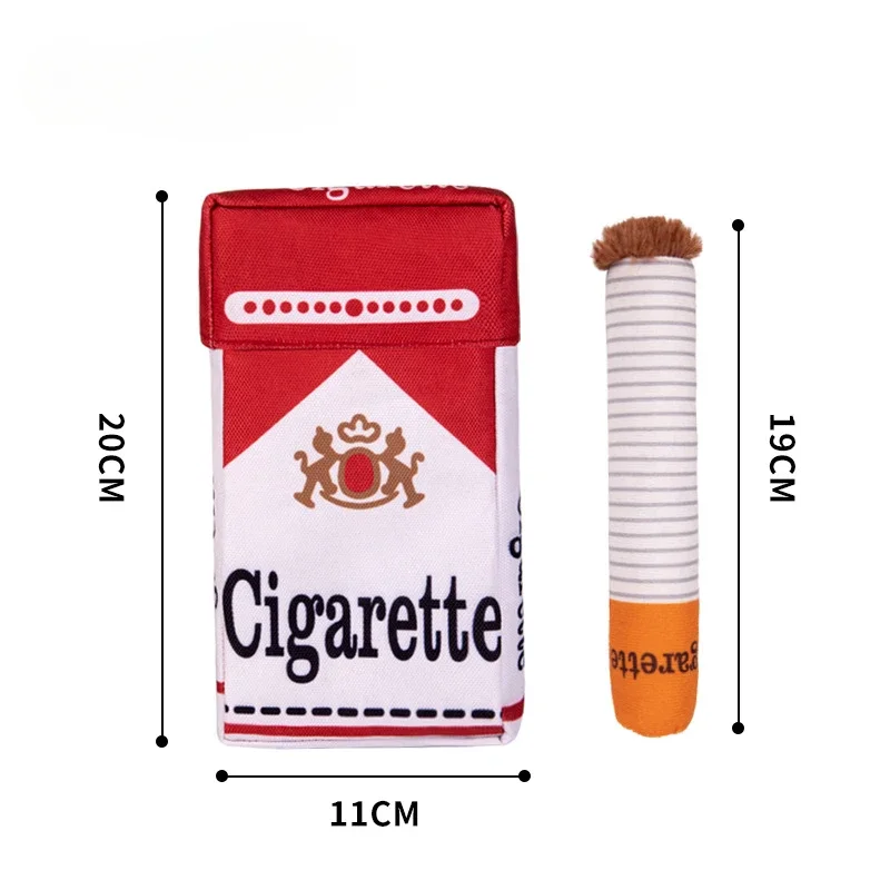 Creative Cigarette Interactive Giggles Dog Toys Funny Plush Chewing Toy with Squeaking Sound Dog Toy Cigaret Box Good Pet Gifts 5