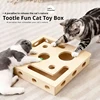 Wooden Cat Nail File Enrichment Box Scratching Smart Toy Box for Indoor Cats Stress-Free Alternative to Nail Clippers with Balls 5