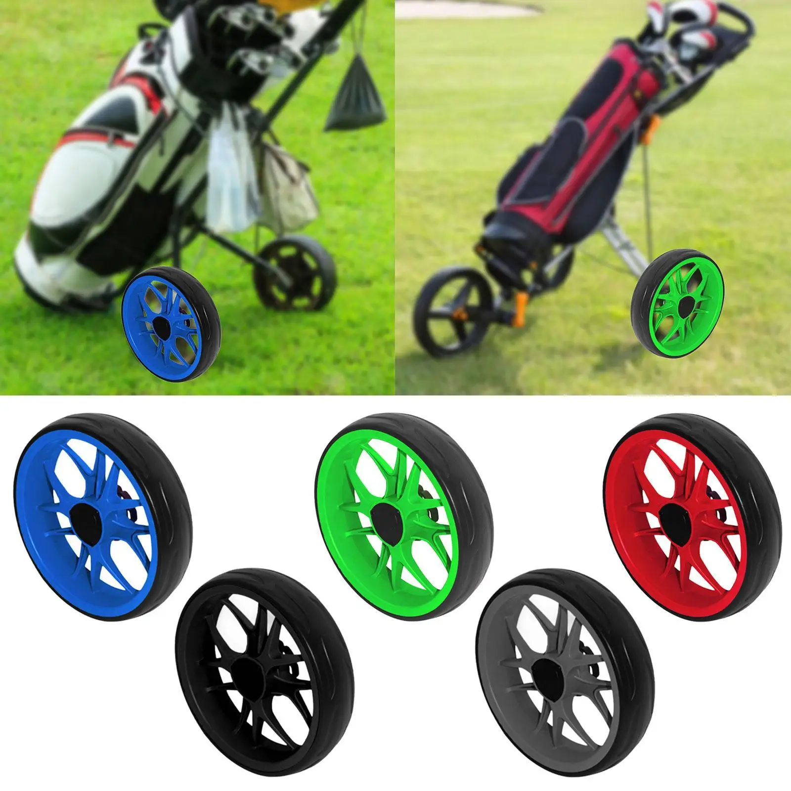 Golf Trolley Wheel Golf Push Cart Wheel Lightweight High Performance Compact Easy Installation Portable Replaces Part