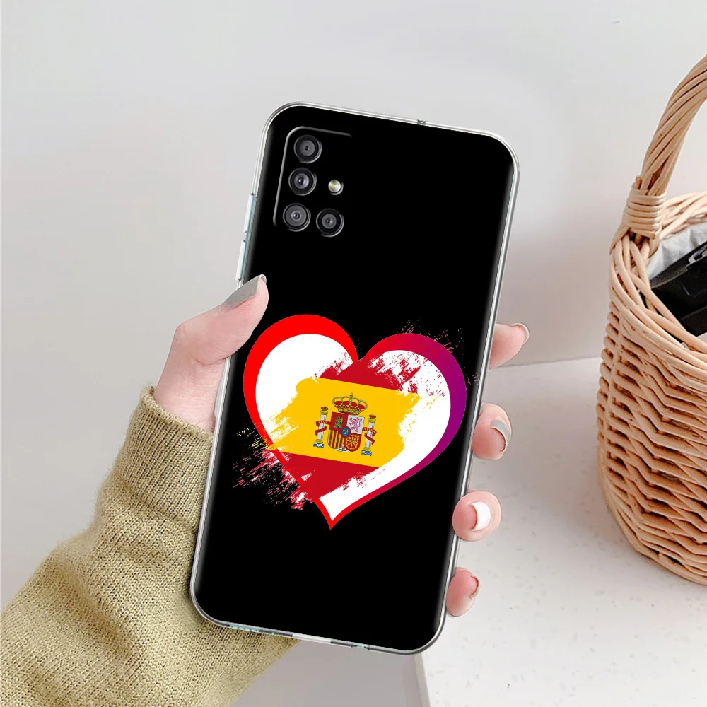 Clear Phone Case with Spain Flag Design