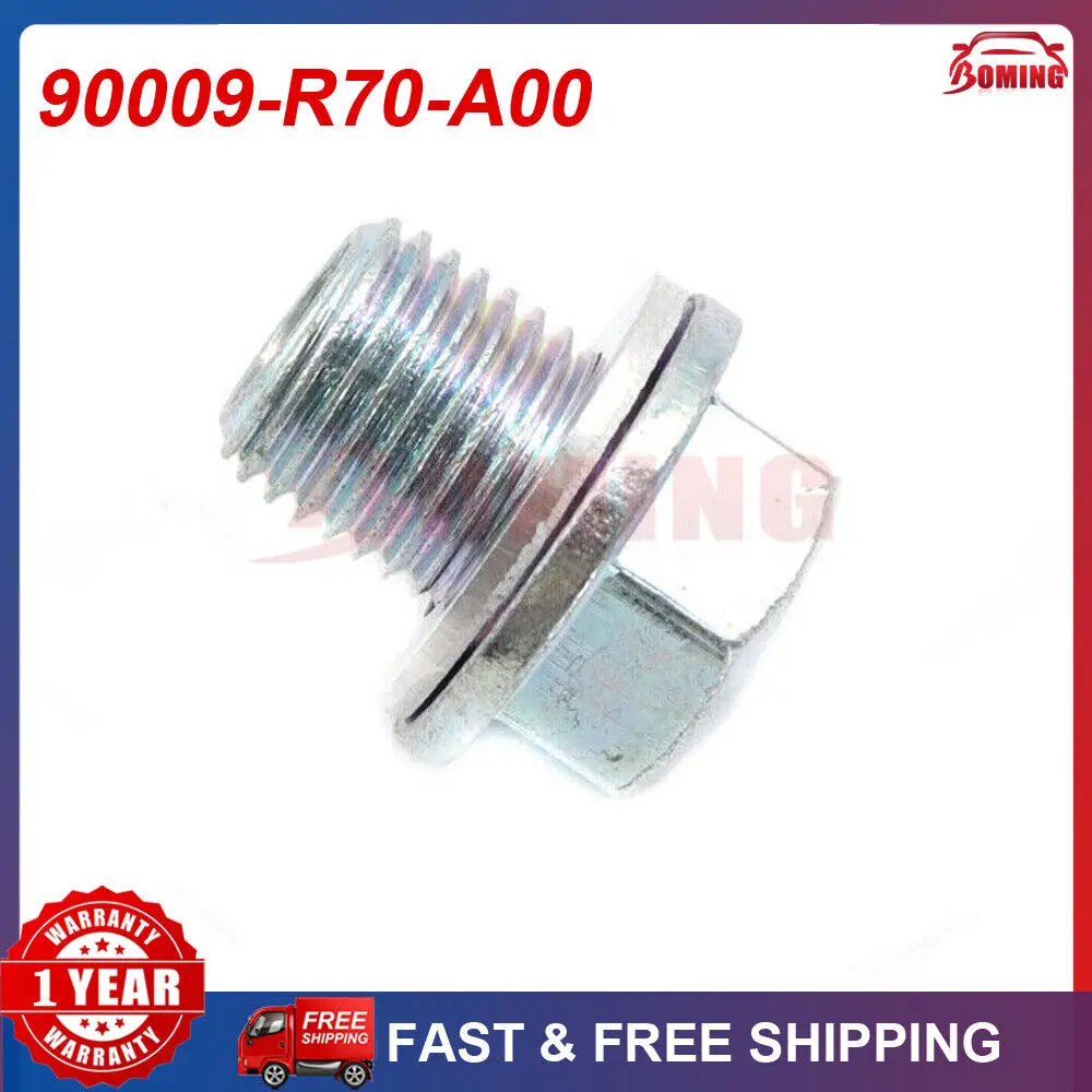 New Oil Pan Drain Plug Bolt W/O-Ring 90009-R70-A00 for Honda Accord Civic Pilot CR-V CR-Z HR-V for Acura CL RDX MDX NSX RL RLX