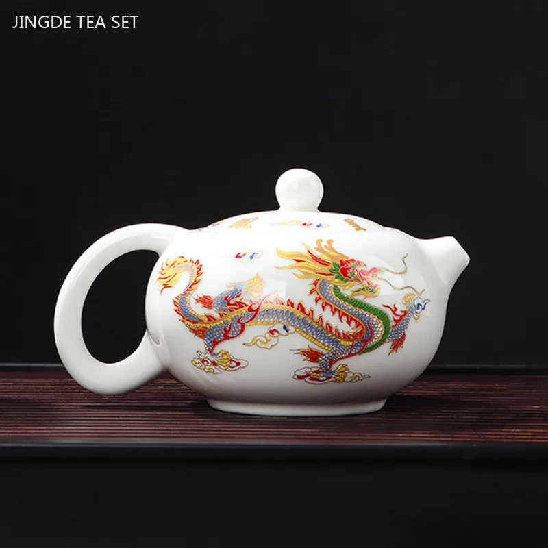 230ml Dehua White Porcelain Color-changing Teapot Home Beauty Tea Infuser Ceramic Xishi Kettle Chinese Tea Accessories