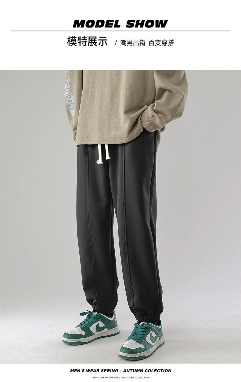 Description Picture 3 of item2024 New men's simple and versatile leggings casual pants, men's sanitary pants, student pantssweatpantssweatpants men