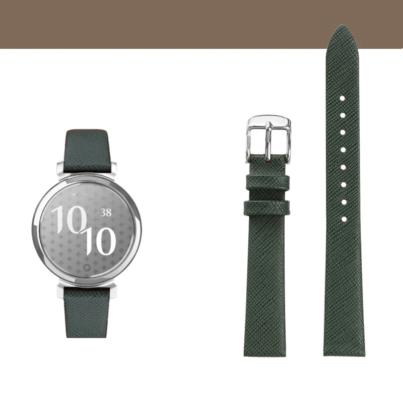 Fashionable Energetic Style Leather Cowhide Watchband for Women’s Smartwatch, 14mm