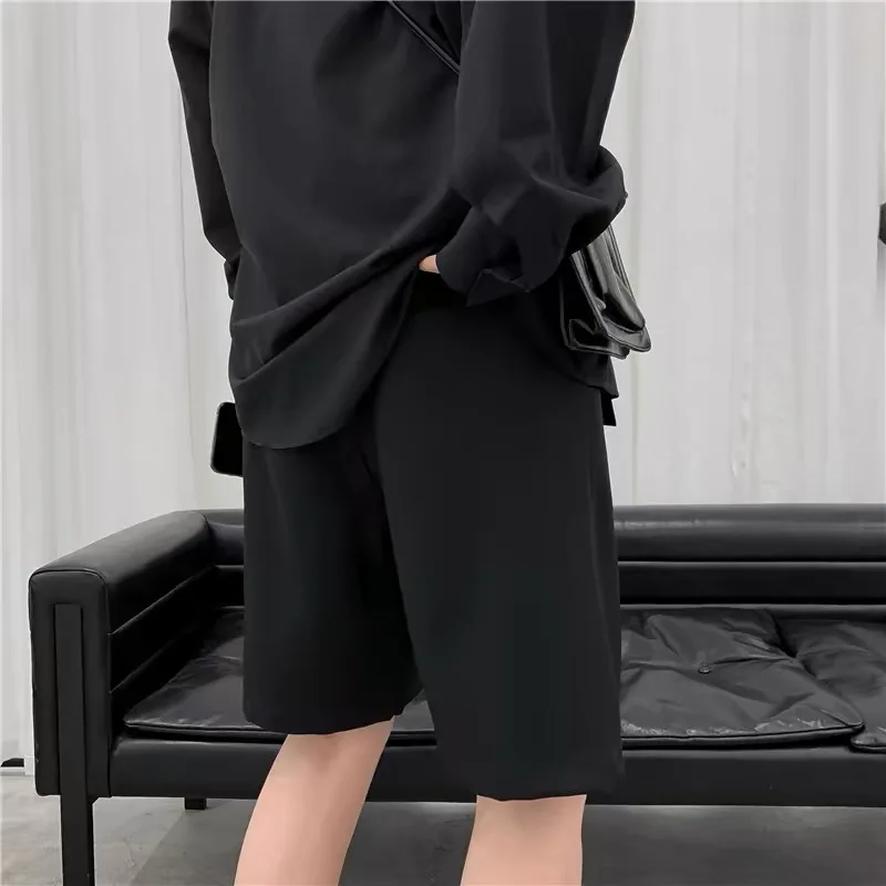 Summer Suit Shorts Men Fashion Business Dress Shorts Men Streetwear Loose British Style Suit Shorts Men Black Formal Shorts 2