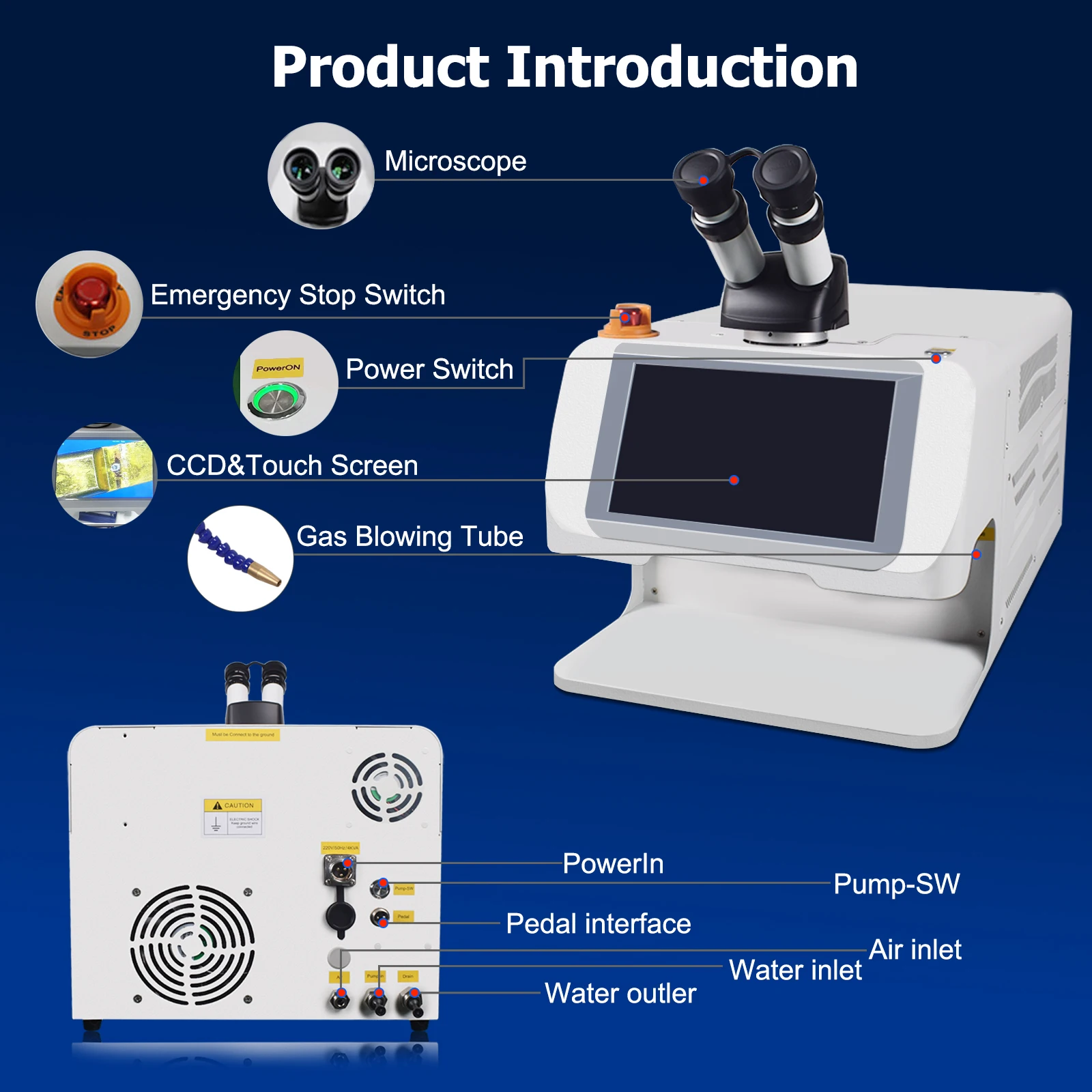 200W Schmuck-Punktschweißgerät 14,2 Zoll Touchscreen 200W MINI Laser-Lötmaschine mit CCD YAG Mikroskop für Edelsteine EU LAGERBESTAND – Detail 15