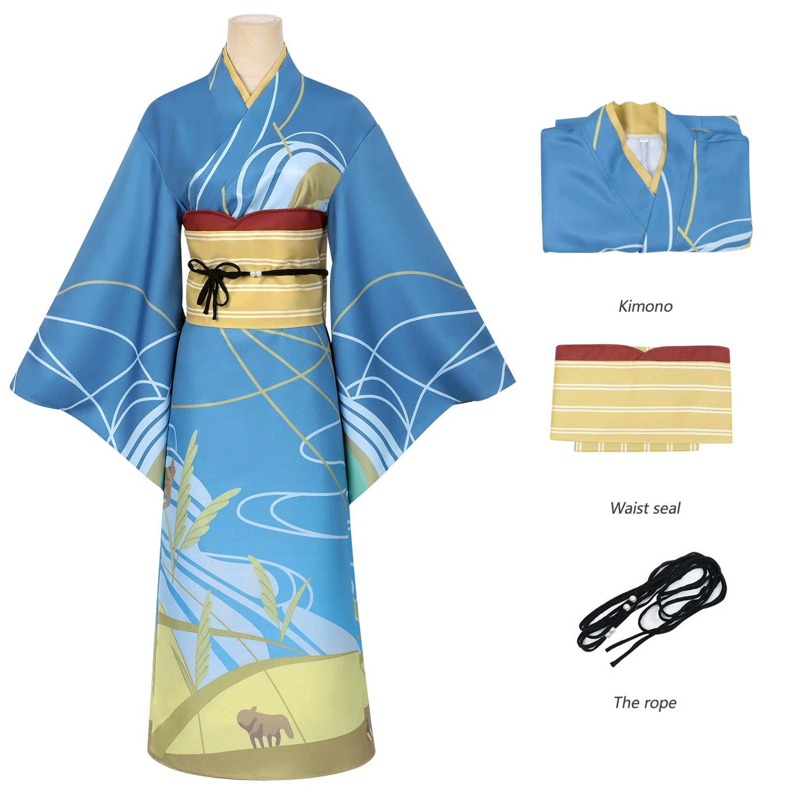 Generic Traditional Kimono Costume for Cosplay Events