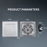 White Classic Flame Retardant Plastic Panel 1 Gang 1 Way Wall Switch On / Off Rocker Switch 16A AC 250V 86mm*86mm - Image 5