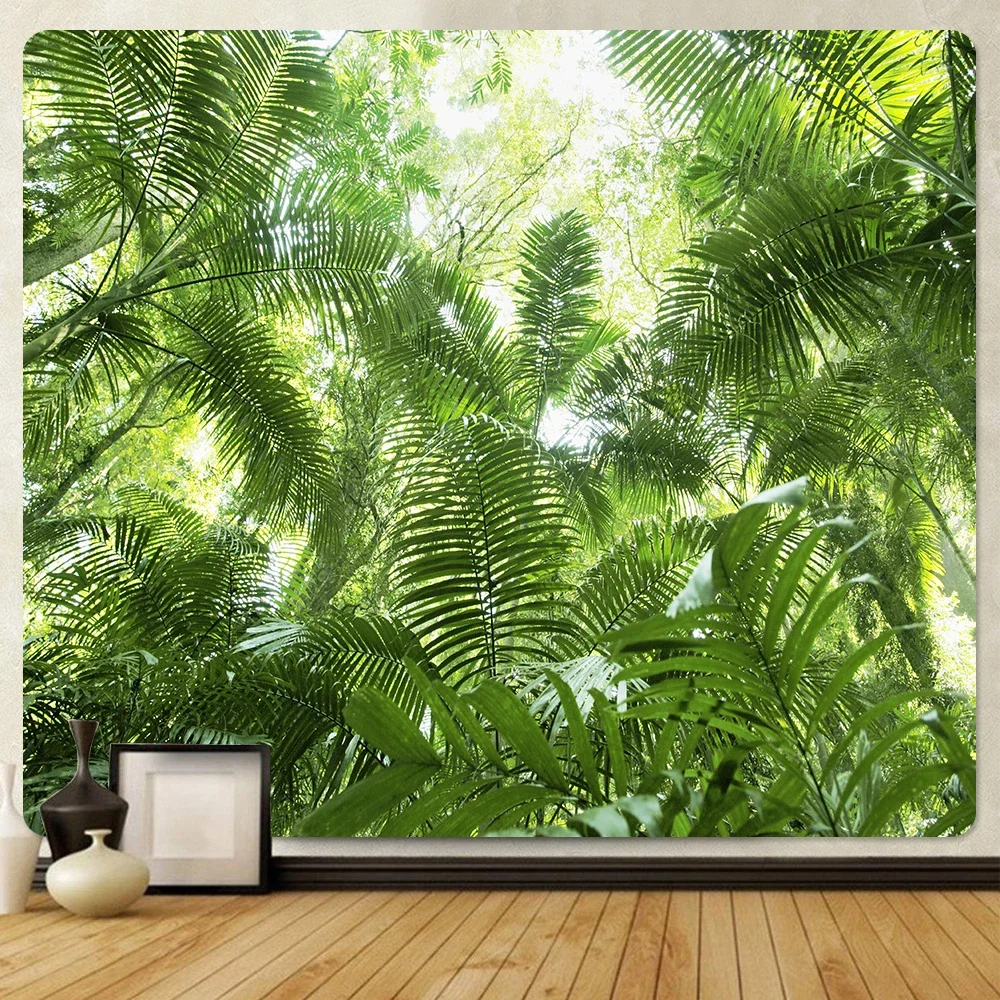 Tapestry decor Natural Forest Landscape Tapestry Psychedelic Scene Mandala Home Art Decorative Tapestry Hippie Bohemian Yoga Mattress Sheet