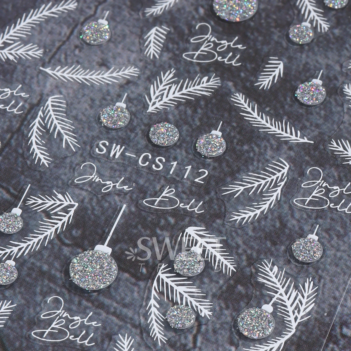 NEW Christmas Series Nail Polish Stickers Sparkly Glitter Nail Art Decorations Xmas Tree Heart Designs Snowflakes Manicure Tips