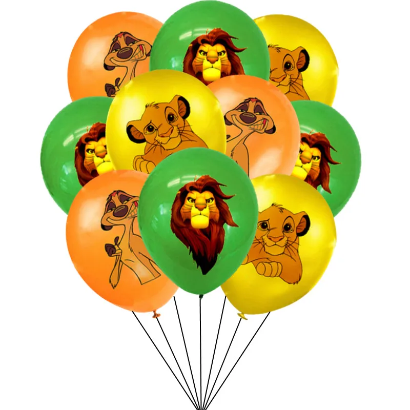 thumbnail image 1 of Decoraciones de cumpleaños de El Rey León de Disney, globo de látex de 12 pulgadas con diseño de Simba y El Rey León, globo de safari en la jungla para suministros para fiestas de baby shower, 1 of 4