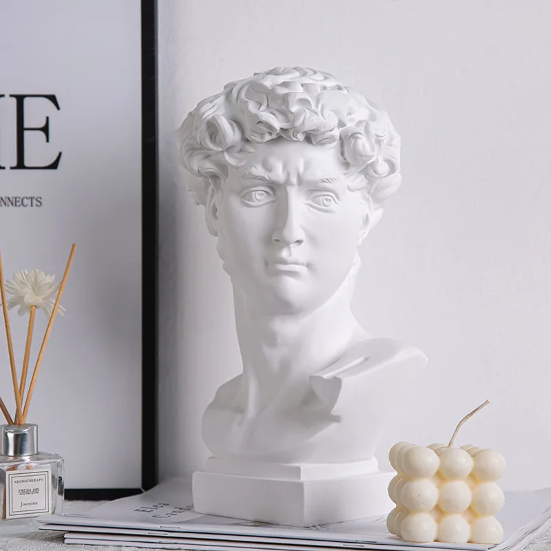 Resin-Statue David-Kopf Büste in abstrakter Kunst für stilvolle Wohnkultur