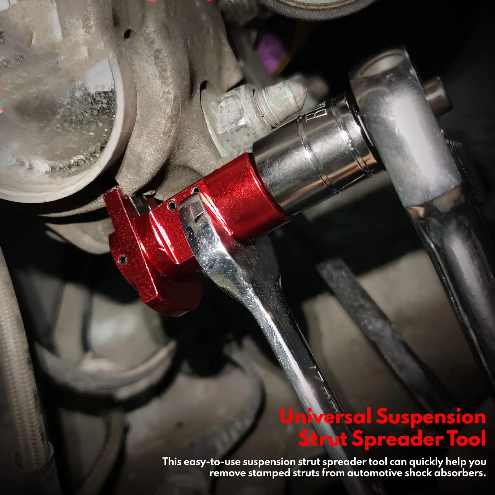 Red Hydraulic Shock Absorber Removal Tool Claw Ball Head Swing Arm Suspension Separator Labor-Saving Car Disassembly Tool