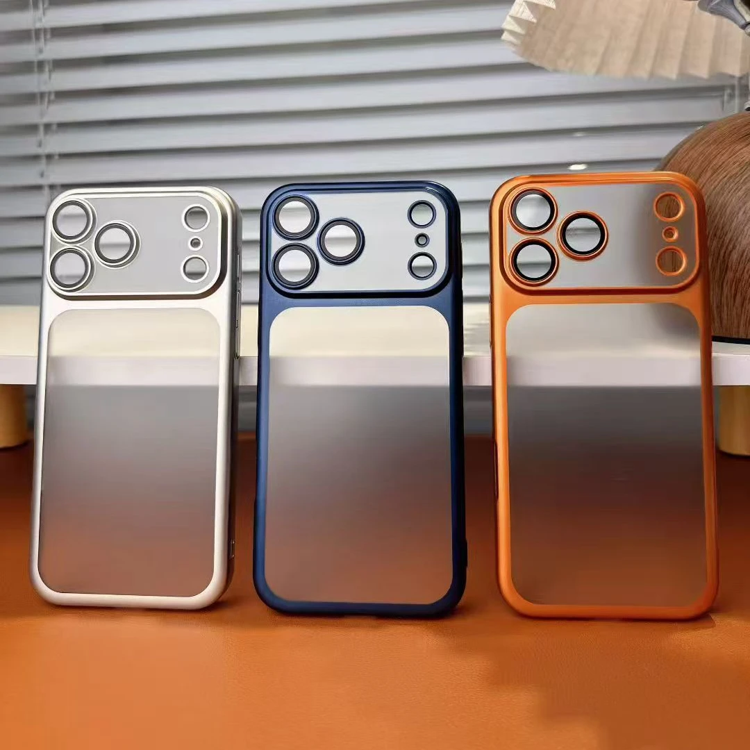 Sleek Frosted Shockproof Slim Phone Case with Lens Protector