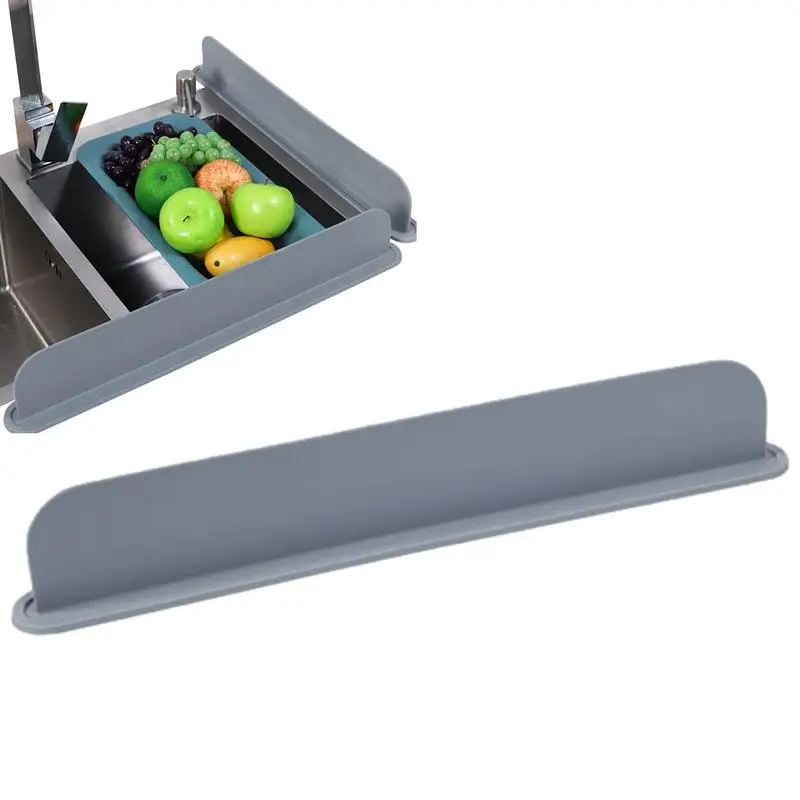 Sink Splash Guard 52cm Silicone Countertop Water Baffle Prevent Water Splashing Out Board Bathroom Kitchen Tools Easy To Use