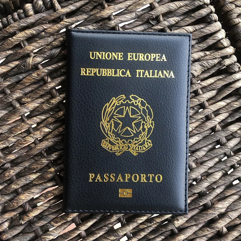 Standred itálie syntetická kůže cestovní pas obal s karta držák cestovní náprsní taška italia cestovní pas pouzdro pro ital muži ženy
