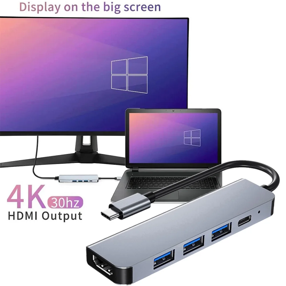 8 In 1 TypeC 3.1 To 4K HDMI-compatible Adapter USB 3.0 Hub Thunderbolt 3 Docking Station Laptop Adapter For Macbook Air iPad Pro images - 6