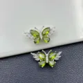 Silver green zirconium butterfly 1 22 * 12.5mm