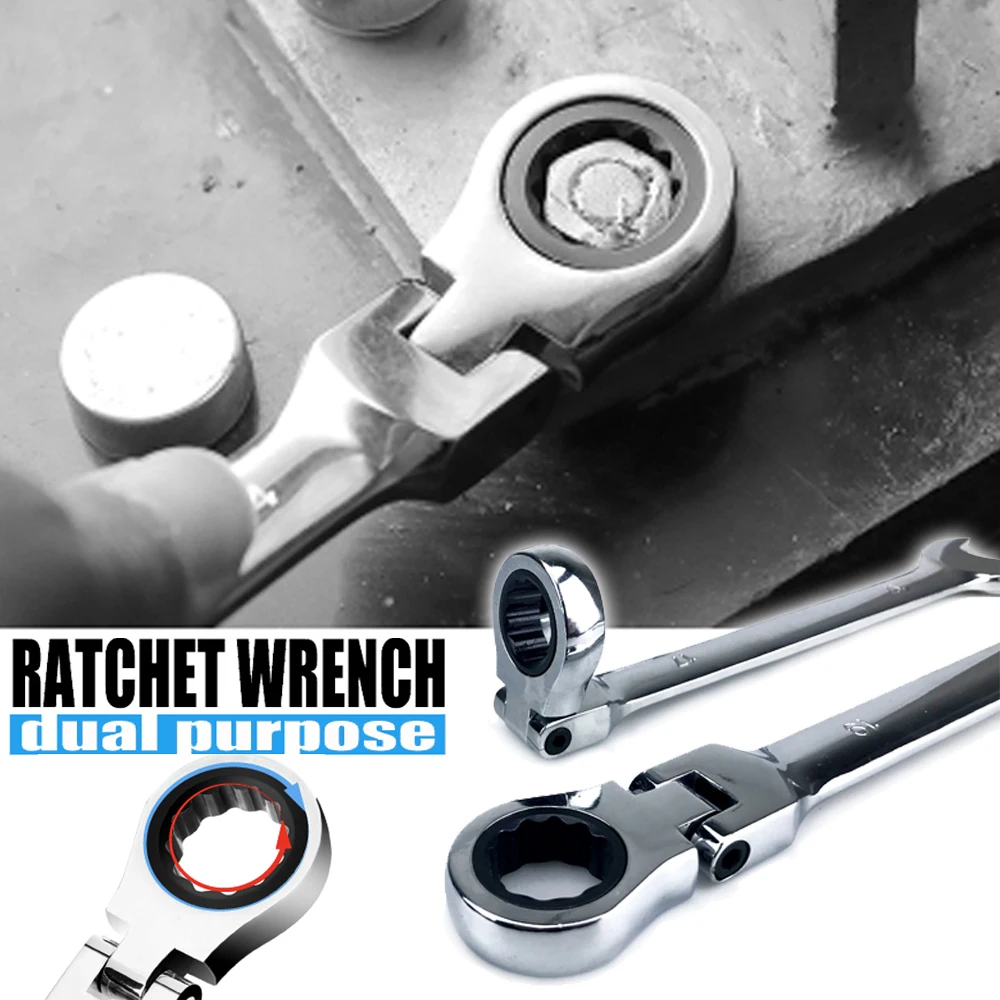 FlexHeadKeyWrenchSetRatchetWrenchsCarRepairToolUniversal