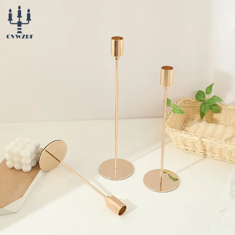 3Pcs/Set European style Metal Candle Holders Simple Golden Wedding Decoration Bar Party Living Room Decor Home Decor Candlestick candle holders