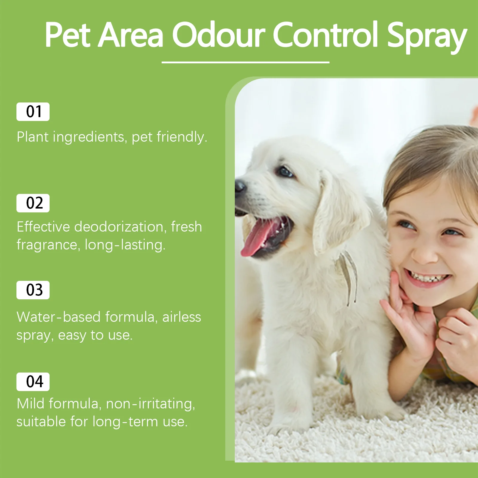 YEGBONG Pet Smell Spray, Indoor Pet Area Odor Cleaning and Fragrance Lasting Protection Fresh Spray